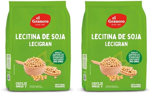 El Granero Integral - Lecigran, Lectina de Soja - 500 g - Rico en Vitaminas y Minerales - Favorece el Tránsito Intestinal - Beneficiosa para la Circulación Arterial - No GM - Apta para Veganos