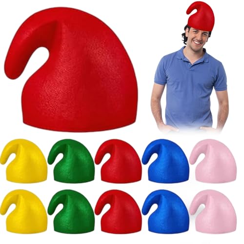 Mineup 10PCS Sombreros De Disfraz De Enanos, Sombrero De Elfo, Gorro De Enano Con Punta, Sombrer De Gnomo, Suave Y Cómodo, Talla Única, Para Navidad, Halloween, Fiestas De Disfraces Y Juegos De Rol
