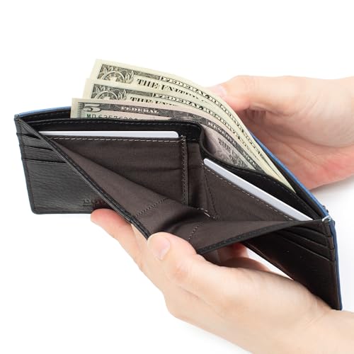 ダブルス] 二つ折り財布 メンズ 本革 財布 薄型 一毛牛革手塗り加工