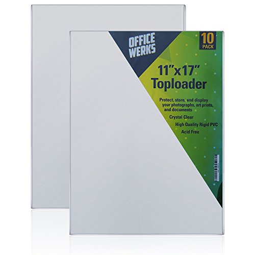 11 X 17 Toploader - Protect, Store and Display 11X17 Photographs, Prints and Documents, 10 Pack