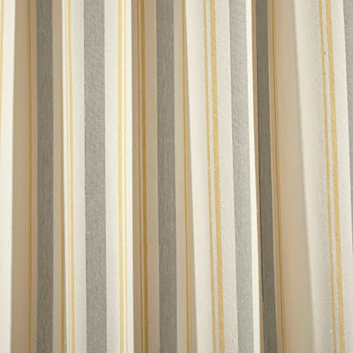 Lush Decor Farmhouse Stripe Yarn Dyed Cotton Window Curtain Panels Yellow/Gray 42X84 Set, Yellow & Gray, W 42" x L 84" (2 Panels) - Image 3