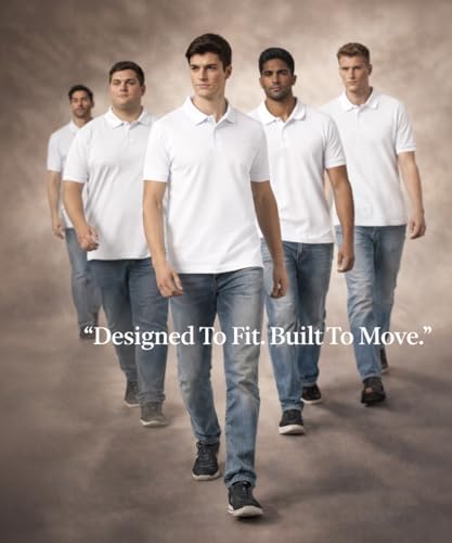 Image of AWG ALL WEATHER GEAR Men's Cotton Blend Polo T-Shirt | Plain Regular Fit | Soft Breathable Fabric | Casual & Formal Wear | Half Sleeve | Collared T-Shirt | Mens Tshirts | Tees for Man