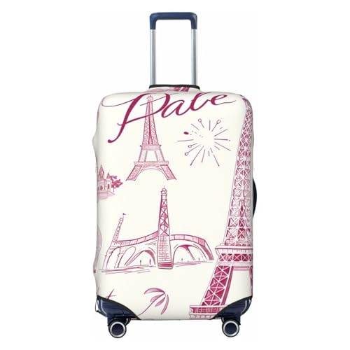 Retro Paris Luggage Cover for Suitcase Eiffel Tower Elastic Suitcase Cover Protector Luggage Sleeve Anti Scratch Dust Fits29-32 Inch