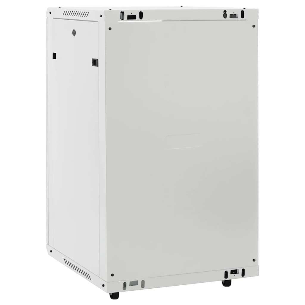 vidaXL Armadietto di Rete 18U con Ruote 19" IP20 60x60x100 cm, Armadio di Rete autoportante, Armadio Dati, Supporto di Rete