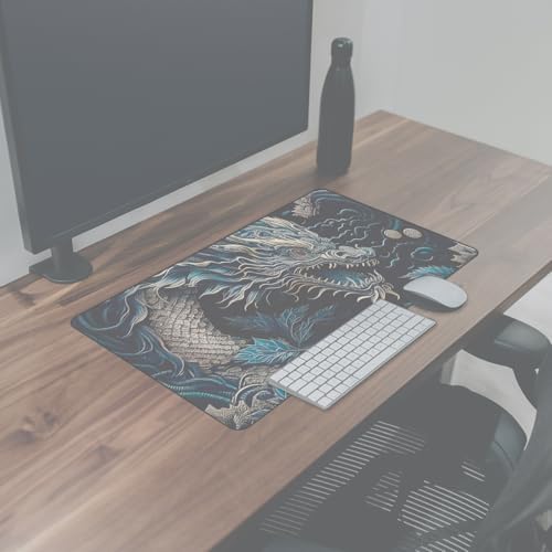 Mouse Pad Gamer Extra Grande Confortavél Anti Derrapante Profissional 90x40 - Dragão Oriental