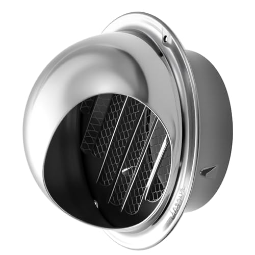 Respiraderos Tapa ​Cocina Rejilla De Ventilación Redonda De Acero Inoxidable Para Tuberías Ø 50-300mm, Cubierta De Ventilación, Fácil De Instalar, Con Mosquitera, Rejilla De Escape(60mm)