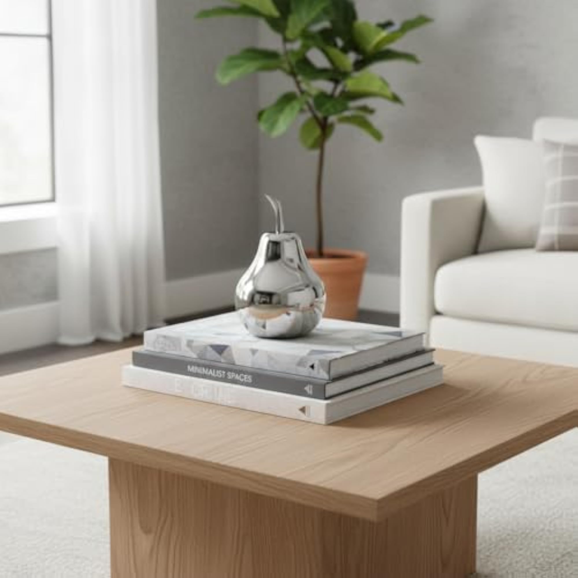 SM Small Pearl Polished Pear, Silver Tabletop Décor