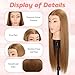 MQHIHI Mannequin Head Human Hair, 80% Real Hair Cosmetology Manikin Head for Practice Braiding Hairstyling Cutting with Free Clamp Holder and Tools (Light Brown)