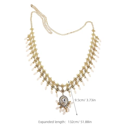 Cinturón de cadena de cintura boho Yardwe con borlas y rhinestones para mujer 2