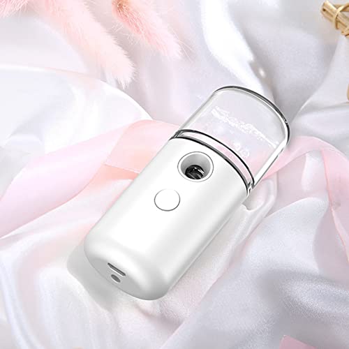 OEBUAFI Mini Humidificador Facial Compacto, Pulverizador de Agua Fácil de Transportar para una Piel Suave, Regalo Ideal para Sus Seres Queridos (WHITE)