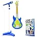 Contixo TG4 Musical Guitar and Microphone Set for Kids, Blue Electric Guitar Toys Starter Kit with Adjustable Height Microphone Stand, Karaoke Toy for Boys, Girls, Toddlers Christmas Birthday Gift