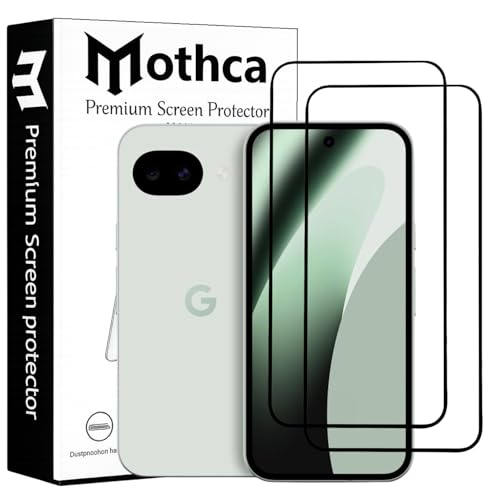 Image of Mothca Military-Grade Gorilla Tempered Glass Screen Protector for Google Pixel 10A | Black | Pack of 2 | Edge-to-Edge Coverage | Scratch Resistant | Easy Installation Kit