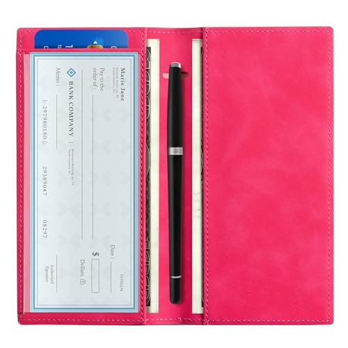 Image of CoBak Checkbook Cover for Women & Men - PU Leather Case with RFID Blocking | Classic Design Check Book Holder for Personal and Business
