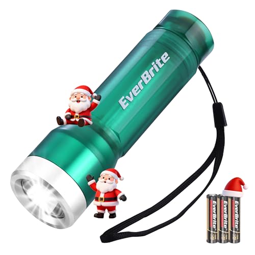 EverBrite Mini Flashlight, LED Flash Light with 3 Modes, 3 AAA Batteries Included, Water-Resistant Small Flashlight for Emergencies and Camping, Green, Christmas Gifts,1 Pack