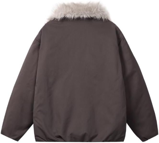 Loose Winter Warm Jacket with Stand Up Collar for Both MenWomen