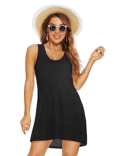 Image of elescat Womens Swimsuit Cover Up Summer Sleeveless T Shirt Beach Dress Tank Bikini Coverups 2026