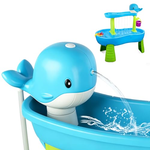 Whale Battery Powered Water Table Pump Continuous Flow for Water Tables - Cordless, Rechargeable,No Damage Installation Outdoor Play Accessories for Kids (No Water Table Included) (Blue)