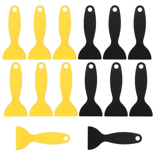 14 Pcs Plastic Scraper Set Filler Knife Flexible for Spackling, Patching, Decals, Air Bubble Removal, Sticker Installation and 3D Printing