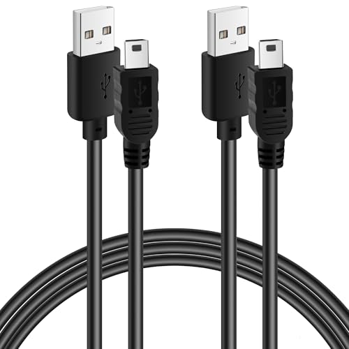 Mygatti Mini USB 2.0 High Speed Kabel(2 Meter,2er-Pack),USB A Stecker auf Mini USB Stecker,480 Mbit/s,USB 2.0 Typ A an Mini-B Kabel,Ladekabel Schnellladekabel High Speed Handy Datenkabel,Schwarz