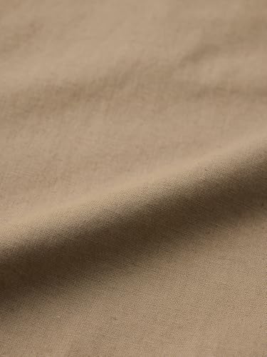 Image of The Souled Store Solid Linen: Beige Color Men and Boys Regular Outdoor Fit Full Sleeve Collared Neck Spread Collar Casual Wear Stylish Comfortable Premium Elegant Cotton Shirts
