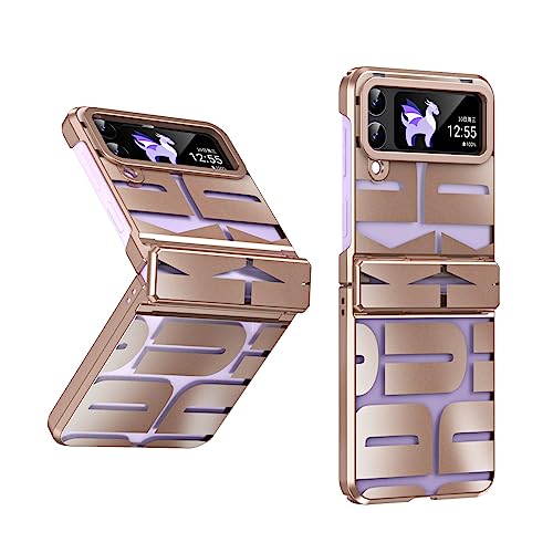 Coque Samsung Z Flip 5 antichoc avec protection charnière or rose