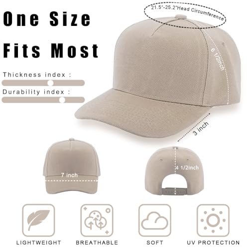 Image of 12 Pack Seamless Baseball Caps Wholesale Bulk - No Center Seam, DIY Friendly, Adjustable Breathable Lightweight for Men Women