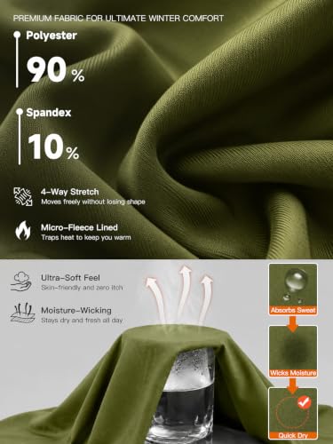 Image of romision Thermal Underwear for Men Stretch Fit, Fleece Base Layer Top & Bottom Set, Insulated Long Johns for Cold Weather Hunting