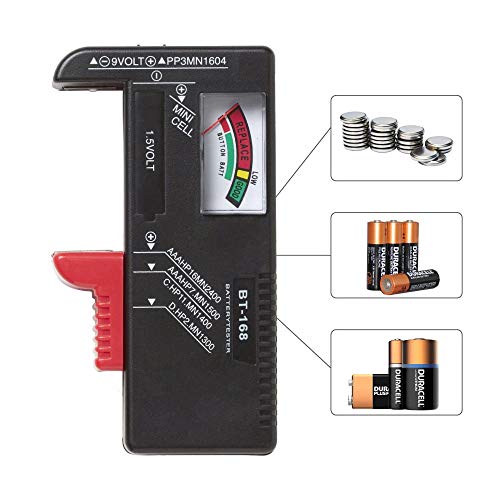 Nartel® Analogue Battery Tester Multi Size Battery Checker for AA AAA C D 9V 1.5V Button Cell Batteries (Requires No Battery for Operation)