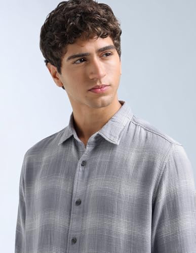Image of Flying Machine Men's Slim Fit Shirt | Checked | Long Sleeves | Shirt for Man