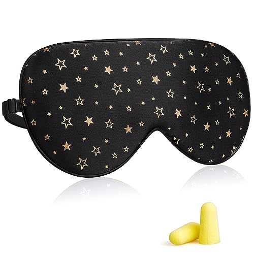 Image of Silk Sleep Eye Mask for Men Women, Comfortable Super Soft Eye Mask with Adjustable Strap, 100% Pure Silk, Works with Every Nap Position, Ultimate Sleeping Aid Blindfold, Blocks Light, Jersey Slumber
