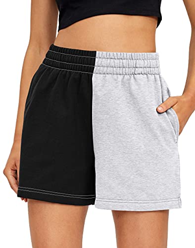 EFAN Womens Sweat Shorts Summer Casual Comfy High Waist Lounge Shorts Drawstring Workout Shorts with Pockets