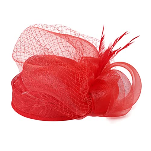 Fascinateurs de mariage beige barrette à fleurs en plumes cocktail