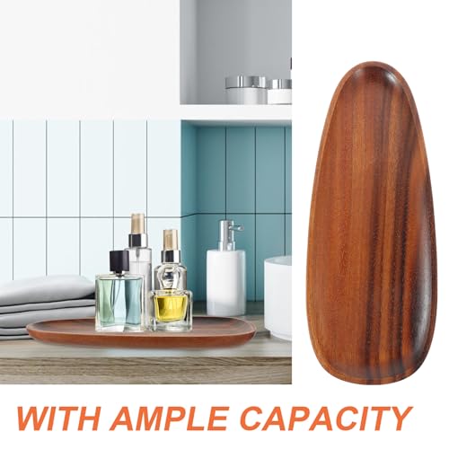 Bandeja para joyas y artículos diversos hecha de madera de acacia pequeña irregular 8