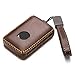 Vitodeco Genuine Leather Smart Key Fob Case Compatible with Volvo XC40, XC60, XC90, S90, S60, V60, V90, EX30, EX40, EX90 2019-2026 (4-Button, Brown)