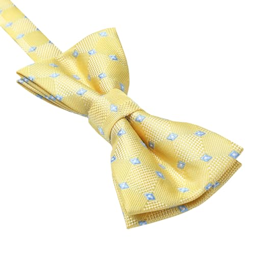 Image of HISDERN Bow Ties for Boys Pre Tied Toddler Bow Tie Adjustable Kids Bowties Clip On Fun Patterned Bowties for Wedding Party