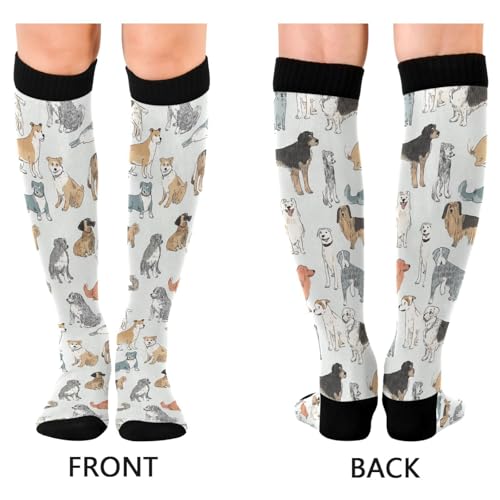 Image of Wusikd Heartbeat Symbol Compression Socks for Women and Men Circulation Black Long Socks for Athletic Running 1