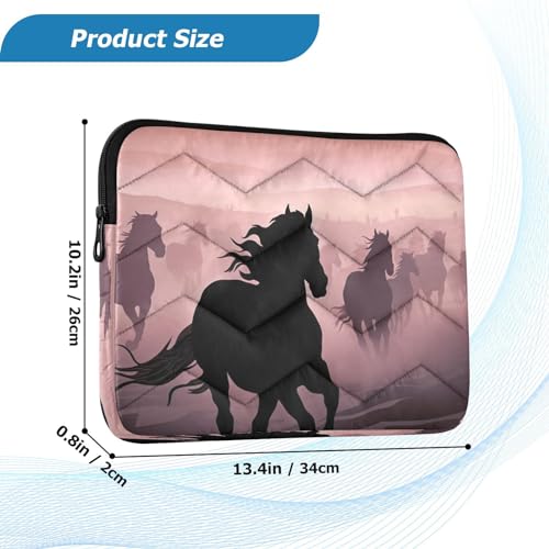 Funda para portátil de 13-14 pulgadas con silueta caballos miniatura 3