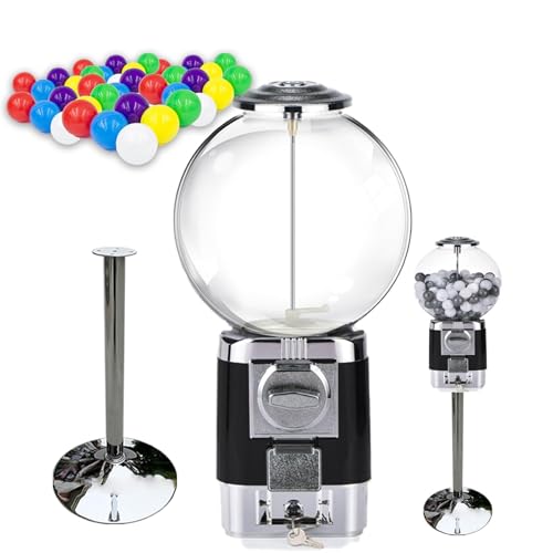 Máquina Expendedora Automática De Chicles En Cápsulas De Café, Con Soporte Metálico Y 20 Bolas De Colores, Sin Monedas. Capacidad For 240 Cápsulas De 3,2 Cm. Ideal For Oficina, Cafetería O Bar.(Schwar