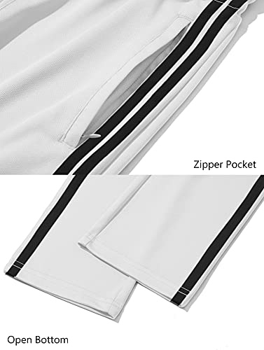 Magcomsen Running Pants For Women Mesh Yoga Pants Sweatpants Jogger Gym Pants Quick Dry Lightweight Travel Pants With Zipper Pockets White #TOP5