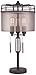 Lock Arbor Industrial Table Lamp Rustic Bronze Metal Cage Sheer Drum Shade Vintage Edison Bulbs for Living Room Bedroom