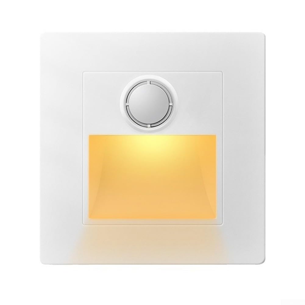 LED Stair Light with 22mm Required Installation Depth and Compatibility with Standard 86mm Square Switch Boxes for Indoor Use (White)