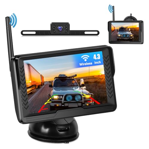 CAMECHO Wireless Reverse Camera 4.3" - Night Vision, 145° Wide Angle