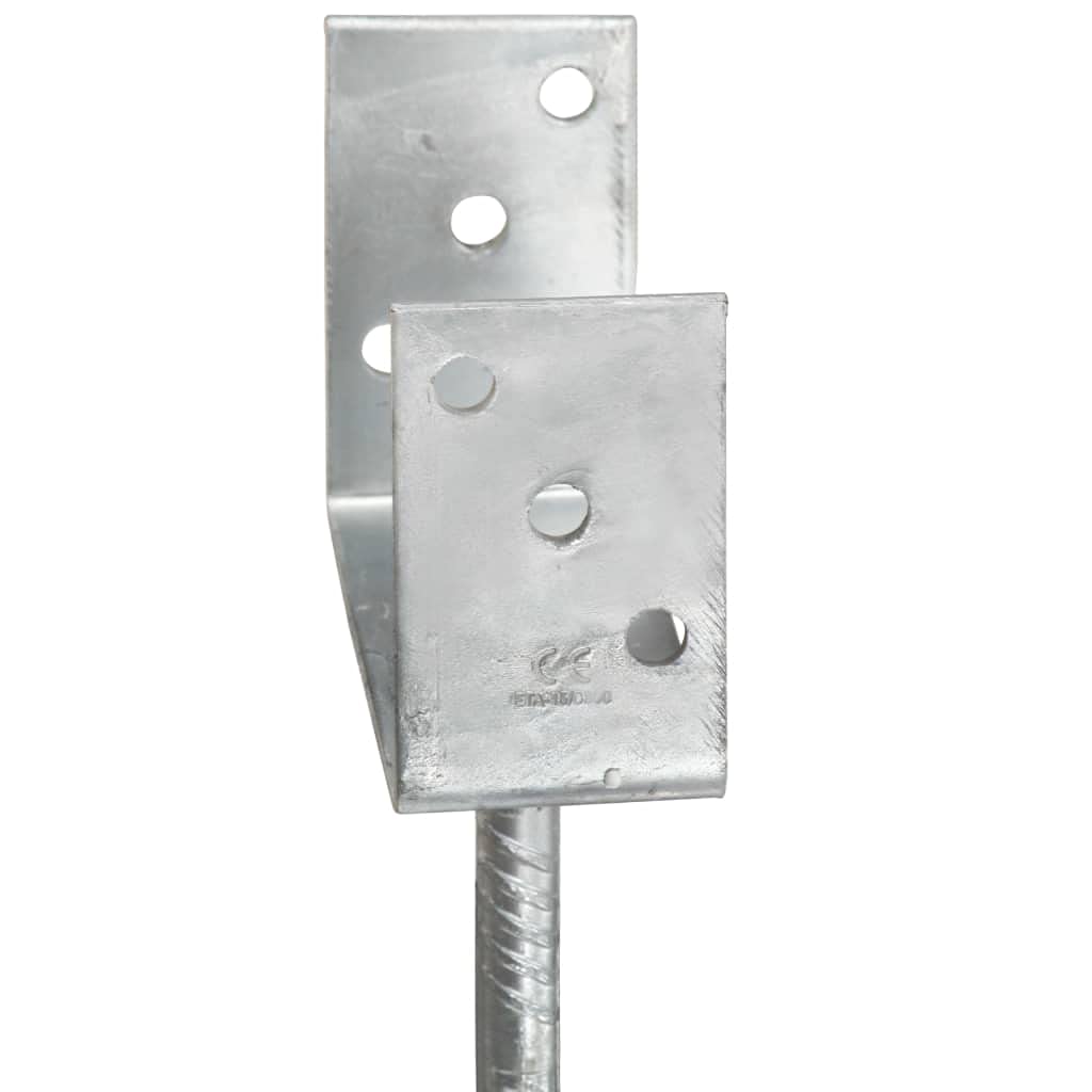 Postes de acero galvanizado 7 × 6 × 30 cm, 6 unidades plateadas, en forma de Y, con agujeros preperforados para postes de vallas, jardín, cenador, protección contra tormentas y fijación al aire