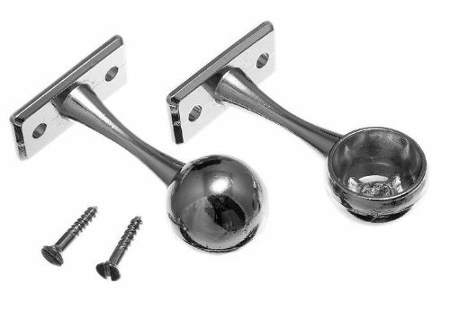 WARDROBE ROD RAIL SOCKET END SUPPORT BRACKET 19MM CHROME PLATED ( pack 2 )