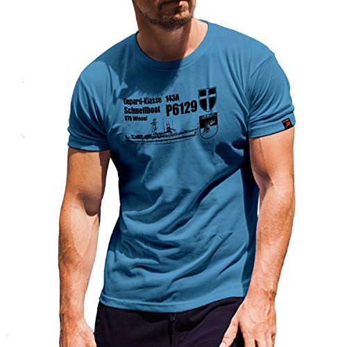 T-shirt Wiesel Gepard 143A bleu idéal pour vos sorties en mer et rassemblements maritimes