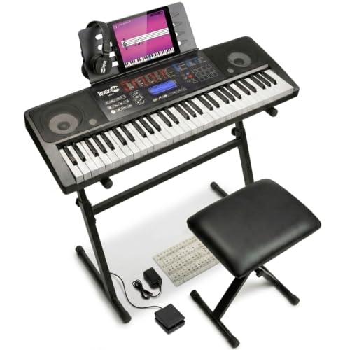 RockJam RJ761 61 Key Keyboard Piano Kit, Stand, Stool...