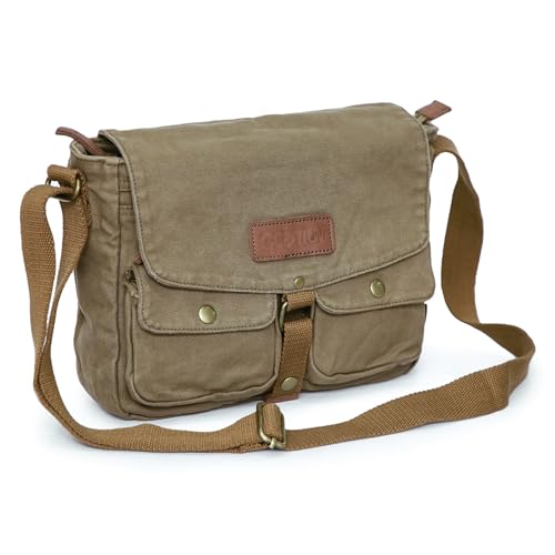 GOOTIUM Canvas Military Satchel Field Tan