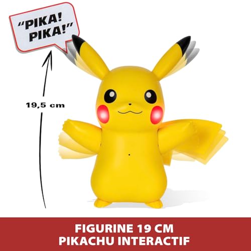 Bandai – Pokémon – Pikachu Deluxe interactif et ses accessoires – Jouet Pokémon avec Lumières Sons et Mouvements Figurine Pikachu Électronique + de 50 Interactions Jouet Enfant et + JW3330 - vue 2