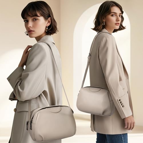 KOGTLA Genuine Leather Crossbody Bags for Women, Travel Purses with Adjustable Strap2