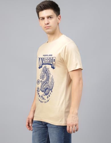 Image of Veirdo Men's T-Shirt Regular Fit Round Neck Pure Cotton Half Sleeve Graphics Printed T-Shirt Different Size Range S to 2XL